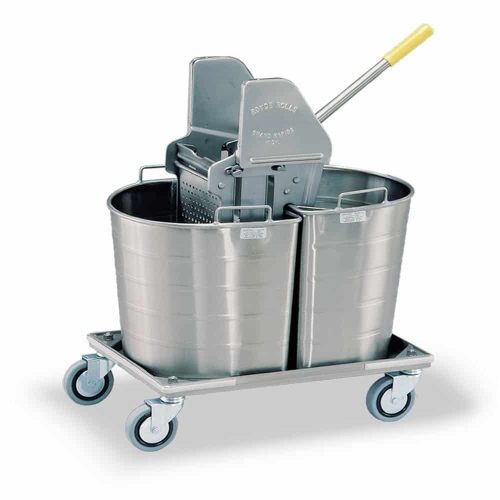 Stainless Steel 1X Half-Oval Double Tank/Wringer Mopping Unit