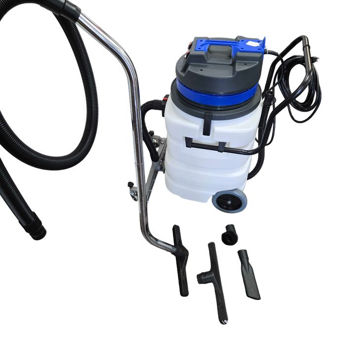 PERFECT 23 Gal. 2- motor Wet/Dry Vac, 28" front mount Squeegee, 5 pc tool kit with 10' hose