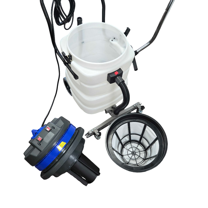 PERFECT 23 Gal. 2- motor Wet/Dry Vac, 28" front mount Squeegee, 5 pc tool kit with 10' hose
