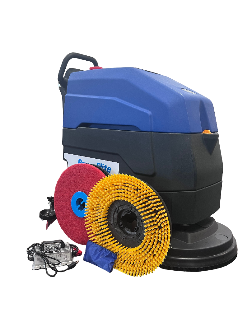 20" Walk Behind Scrubber - Brush Assist - (2) 12V Lead Batteries Pad, Pad Driver, and Maintenance Tool Kit Incl)