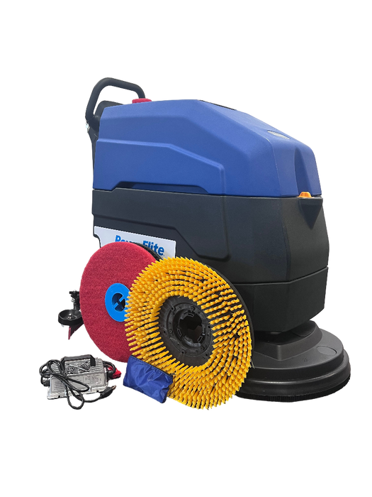 20" Walk Behind Scrubber - Brush Assist - (2) 12V Lead Batteries Pad, Pad Driver, and Maintenance Tool Kit Incl)