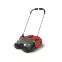 21" Deluxe Triple Brush Push Power Sweeper - 5.3 GAL Debris Container - Brush Height Adjustment