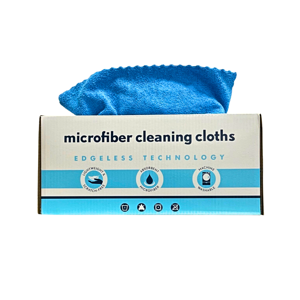 Disposable Blue Microfiber Cloth - 12" x 12" - Box of 50