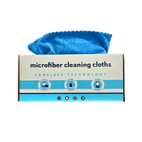 Disposable Blue Microfiber Cloth - 12" x 12" - Box of 50
