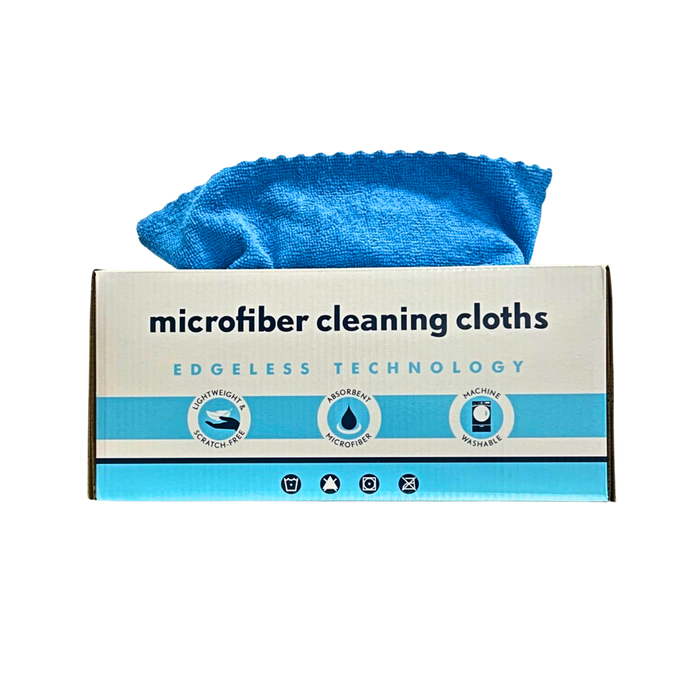 Disposable Blue Microfiber Cloth - 12" x 12" - Box of 50