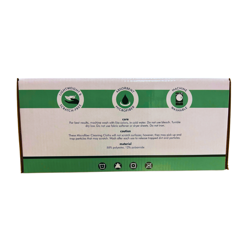 Disposable Green Microfiber Cloth - 12" x 12" - Box of 50