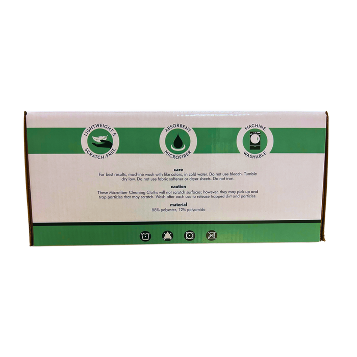 Disposable Green Microfiber Cloth - 12" x 12" - Box of 50