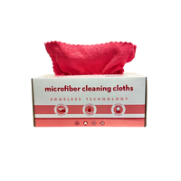 Disposable Red Microfiber Cloth - 12" x 12" - Box of 50