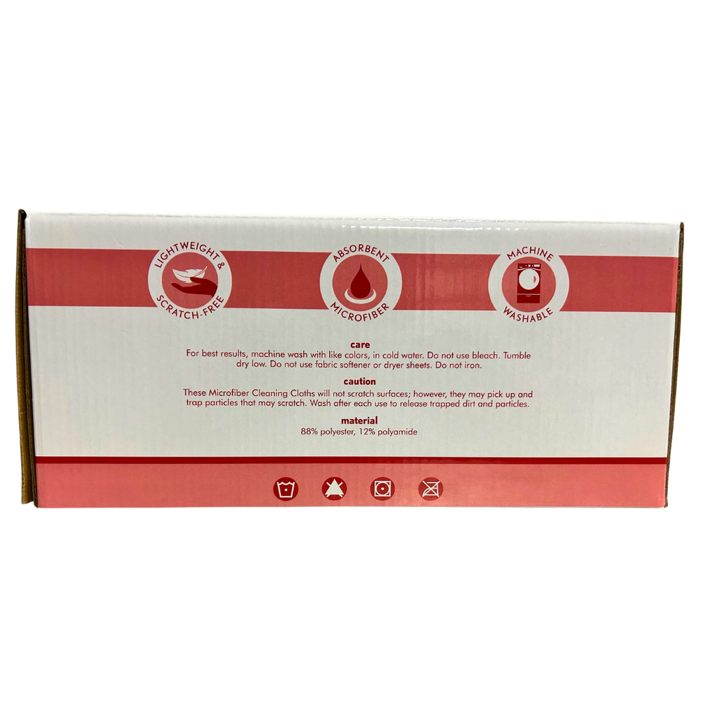 Disposable Red Microfiber Cloth - 12" x 12" - Box of 50
