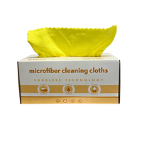 Disposable Yellow Microfiber Cloth - 12" x 12" - Box of 50