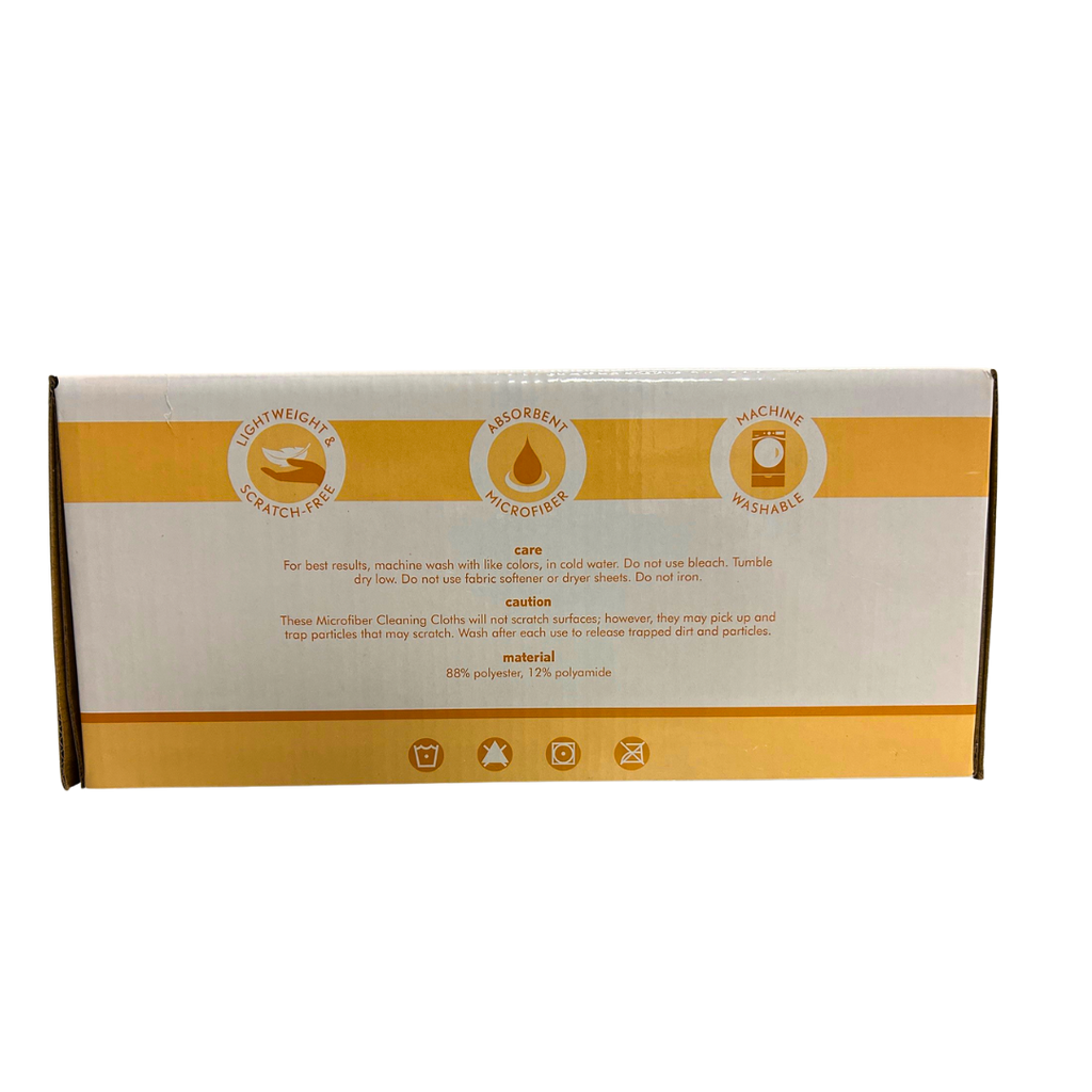 Disposable Yellow Microfiber Cloth - 12" x 12" - Box of 50