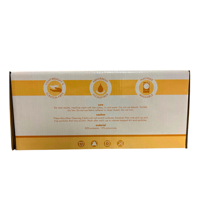 Disposable Yellow Microfiber Cloth - 12" x 12" - Box of 50