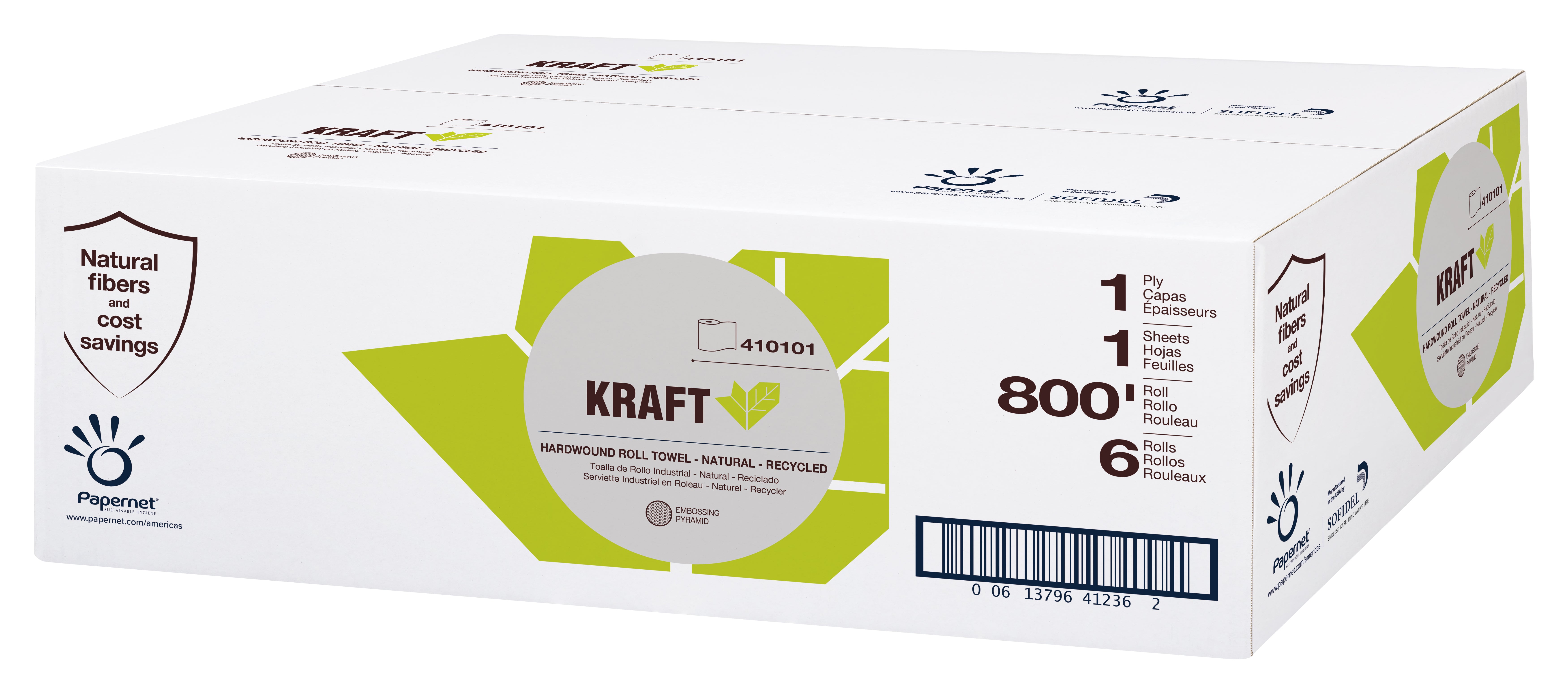 Kraft Hardwound Roll Towel - 1-Ply - Brown - (6/CS)