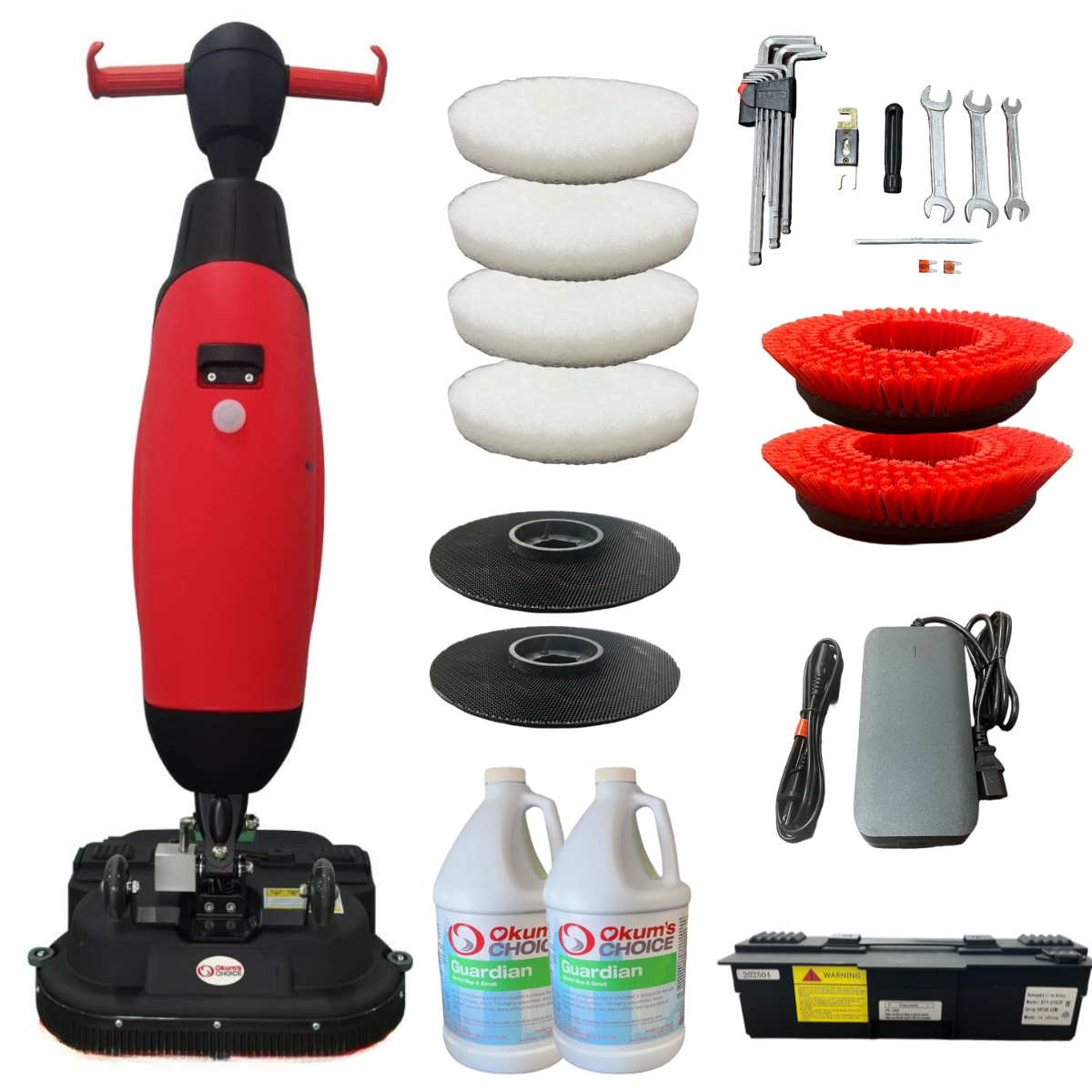 Battery Powered 17" Auto Scrubber - 5 Year Warranty - Complete Part Bundle