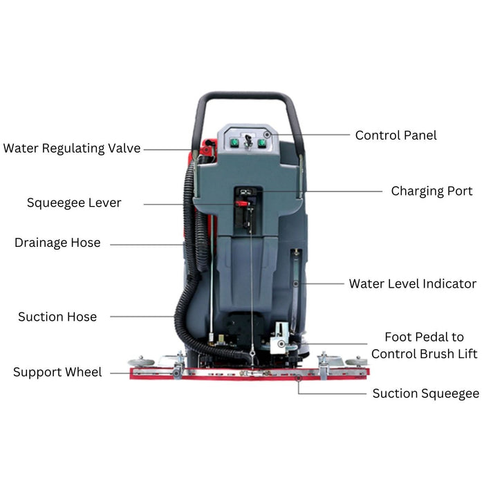 Battery Powered 20" Auto Scrubber - 5 Year Warranty - Complete Part Bundle