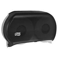 Tork - Twin Jumbo Bath Tissue Roll Dispenser - Smoke - 9"