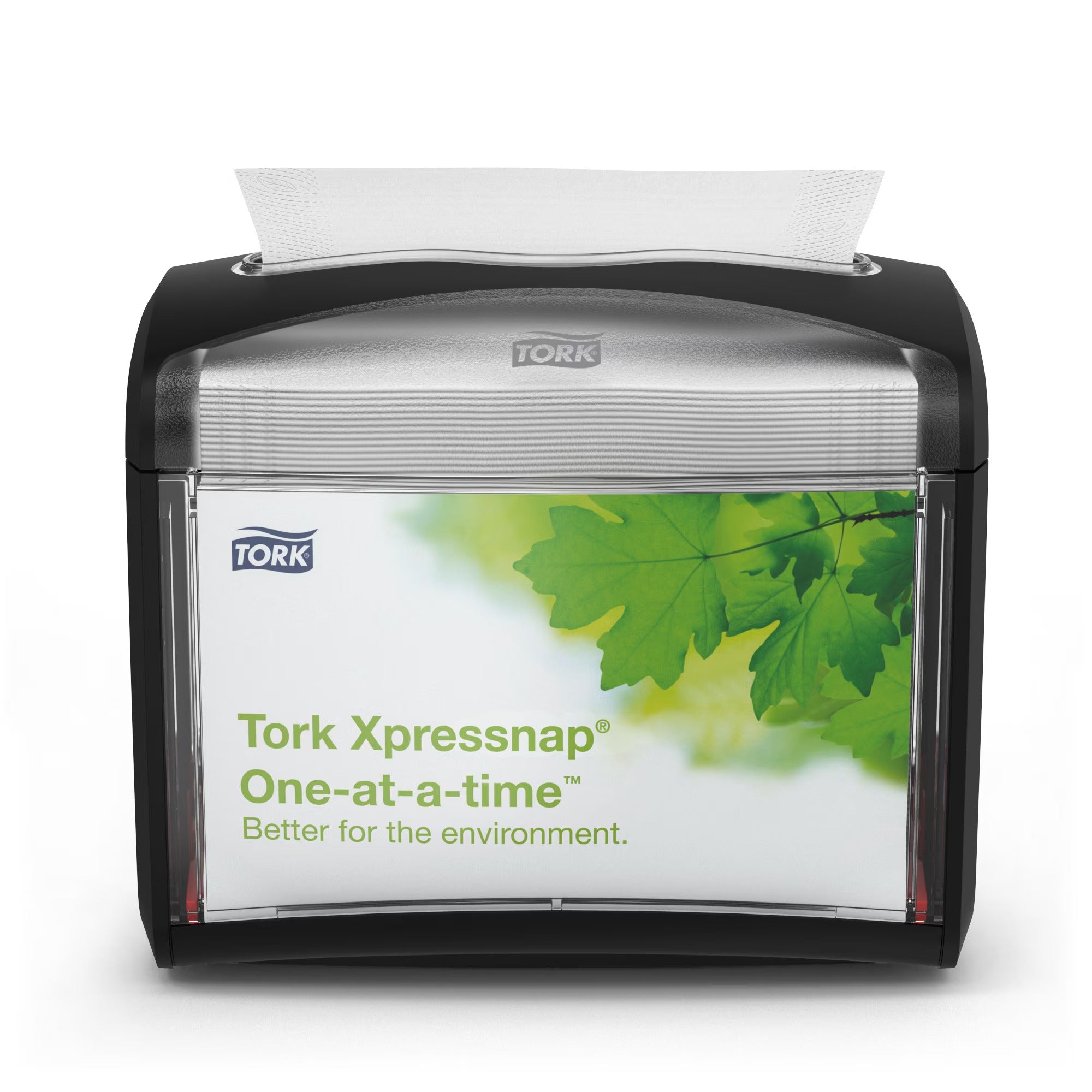 Tork Xpressnap -Tabletop Napkin Dispenser - Black - Clear