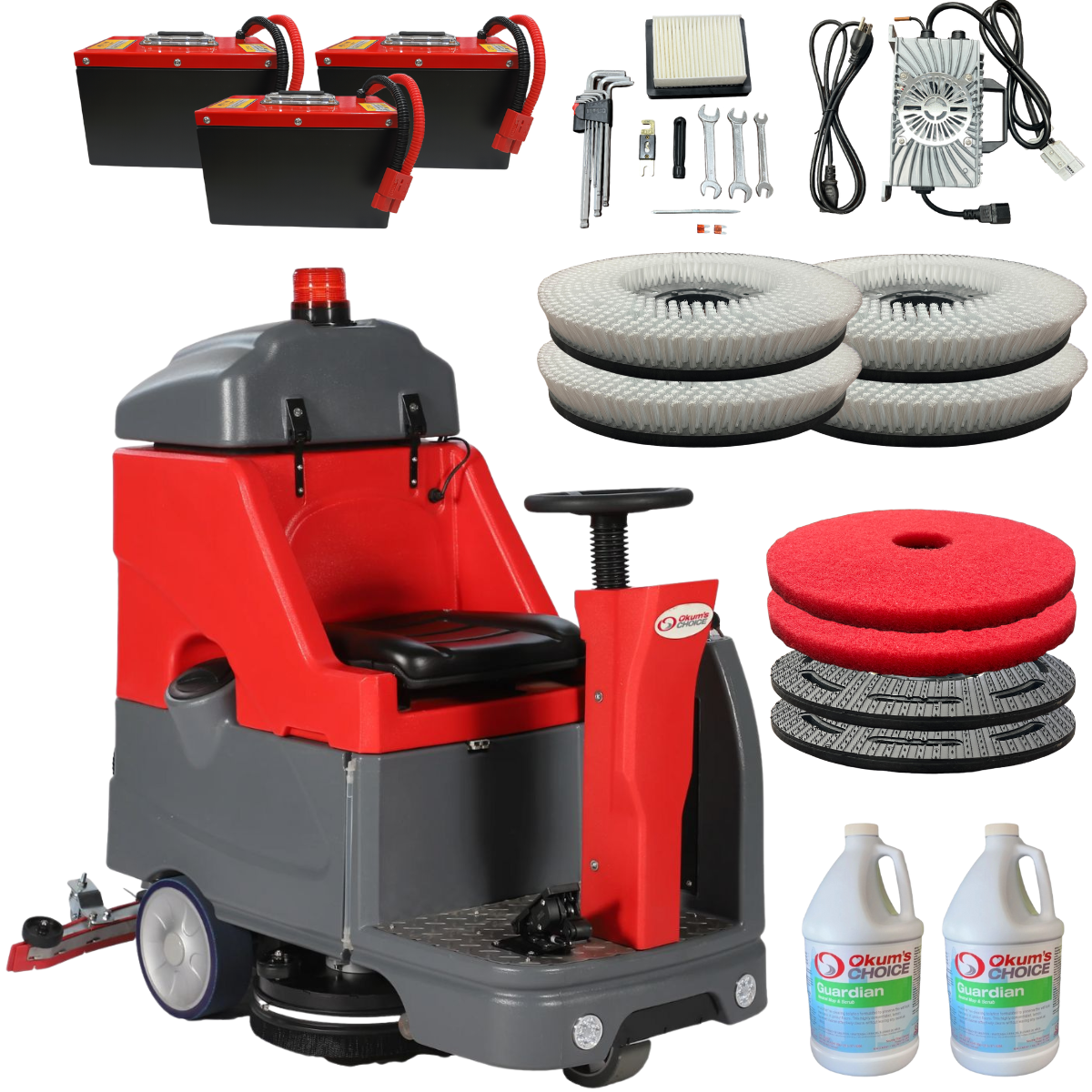 26" Ride-On Auto Scrubber - 5 Year Warranty - Complete Part Bundle