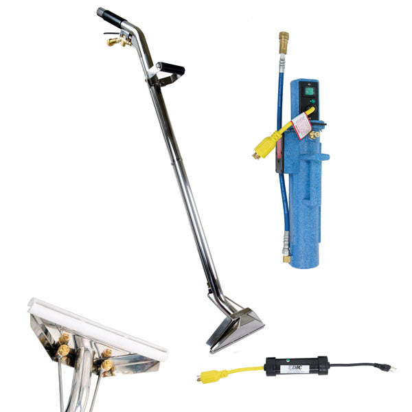 CR2 - Carpet kit includes Glidemaster Double Bend, Dual Jet Stainless Steel Carpet Wand, 2000 Watt External Heater, Circuit Sensor, Wand Glide, and Mesh Bag