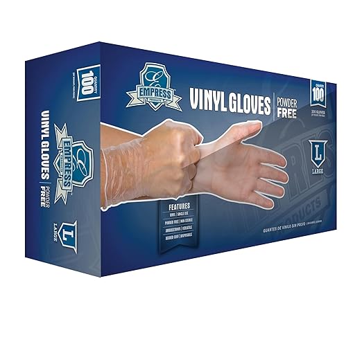General Purpose Vinyl Gloves - Powder Free - Various Sizes  - 100/BX