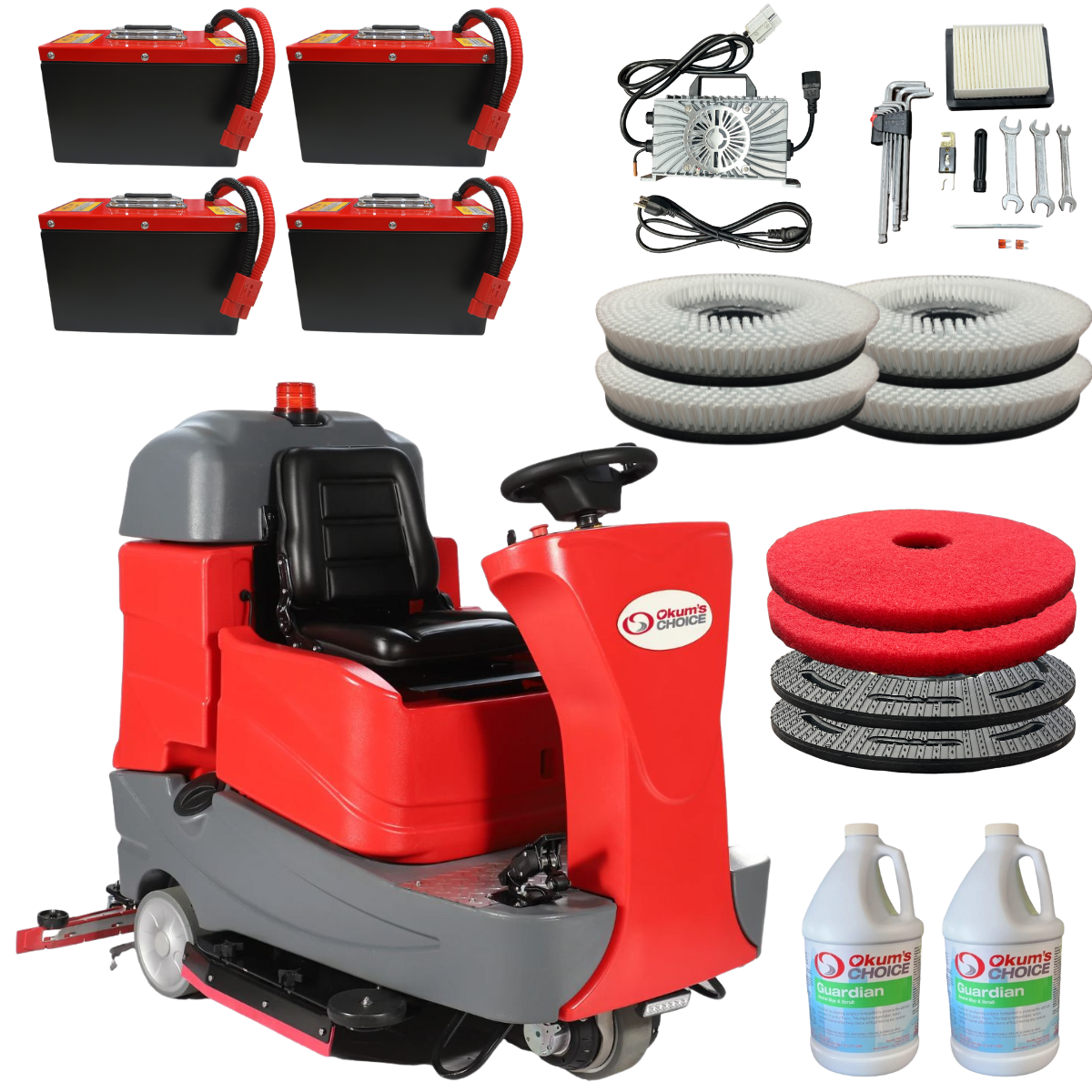 34" Ride-On Auto Scrubber - 5 Year Warranty - Complete Part Bundle