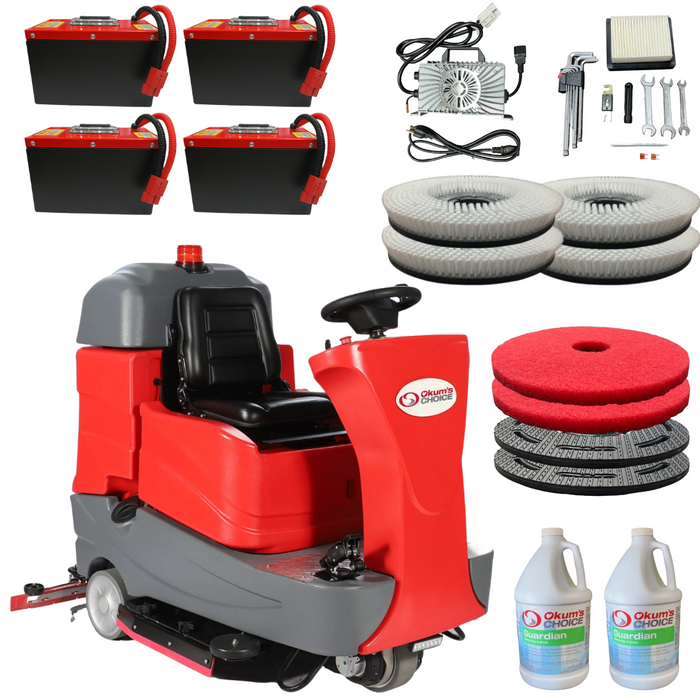 34" Ride-On Auto Scrubber - 5 Year Warranty - Complete Part Bundle
