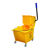 Yellow Single Cavity Mop Bucket with Side Press - 26 QT