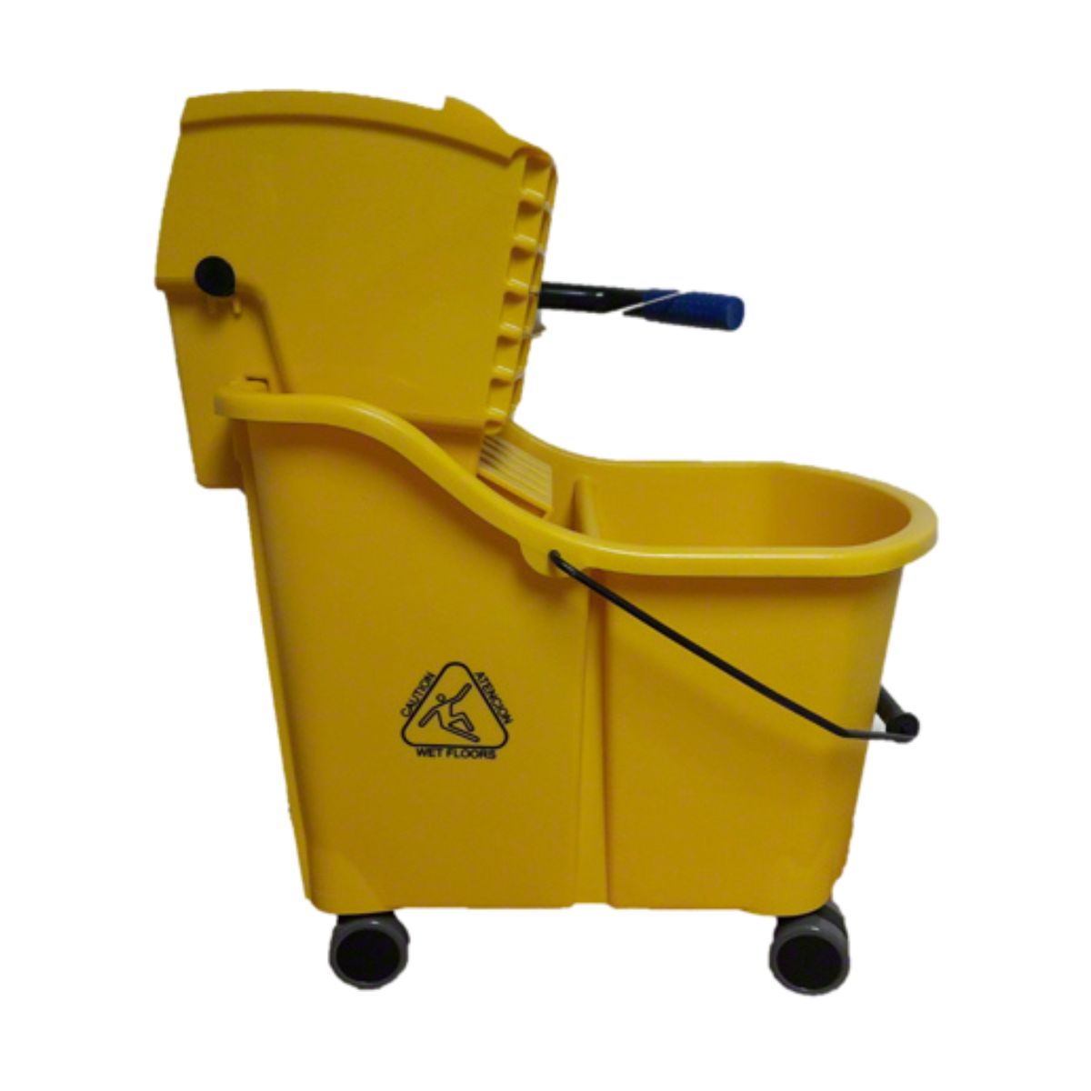 Yellow Dual Cavity Mop Bucket with Side Press - 35 QT