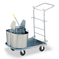 Stainless Steel CANB Half-Oval Double Tank/Wringer Mopping Unit