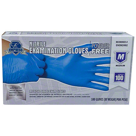 Nitrile Exam Blue Powder Free Gloves - Various Sizes