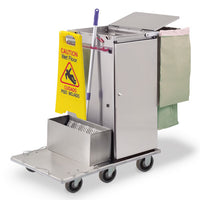 Stainless Steel Standard Folding Microfiber Cart with Single Microfiber Tub