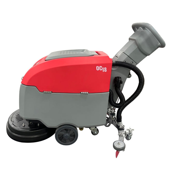 Okum's Choice OC18 18" Battery Powered Walk Behind Floor Scrubber - 24V
