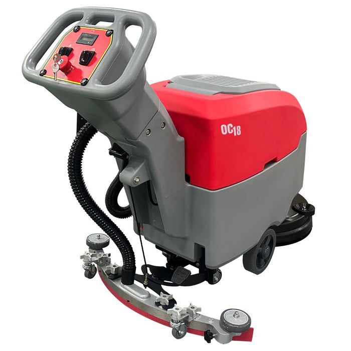 Okum's Choice OC18 18" Battery Powered Walk Behind Floor Scrubber - 24V