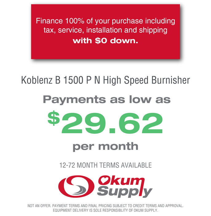 Koblenz - B 1500 P N - High Speed Burnishers - All Metal - 1.5 HP - 1500 RPM | Financing Available