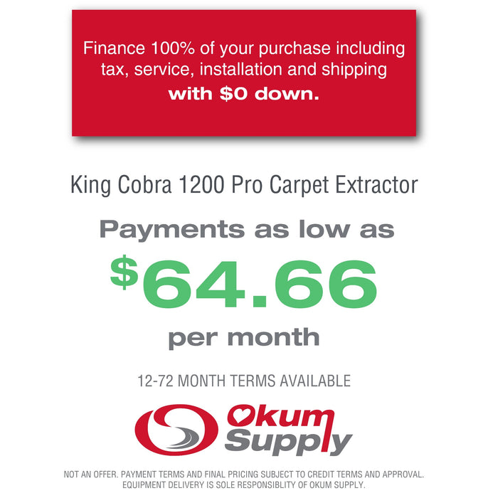 US Products - King Cobra 1200 Pro Carpet Extractor | Financing Available
