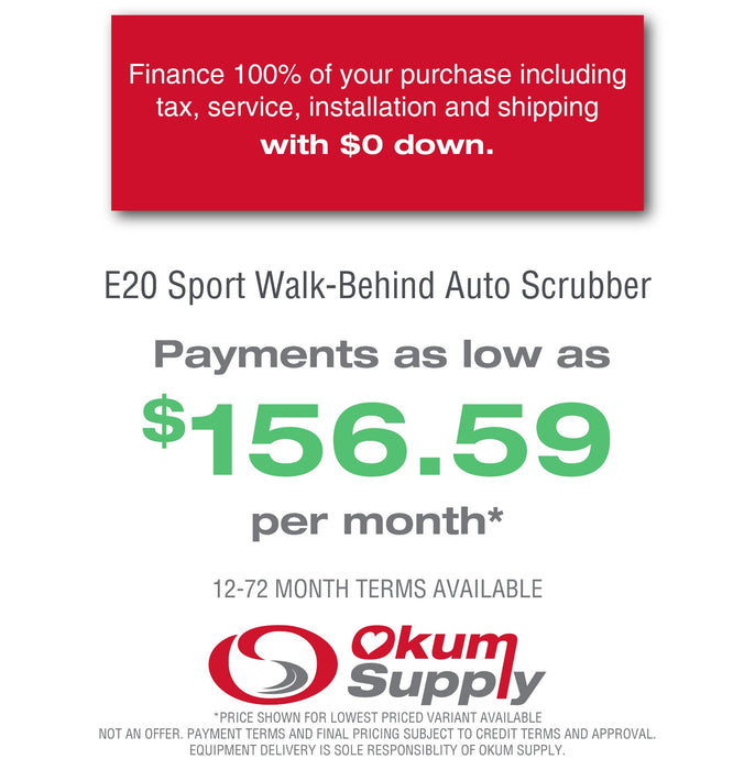 E20 Sport Walk Behind Auto Scrubber | Financing Available