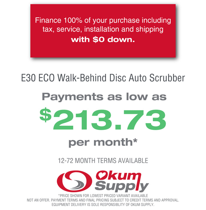 E30 ECO 30" Disc Auto Scrubber | Financing Available