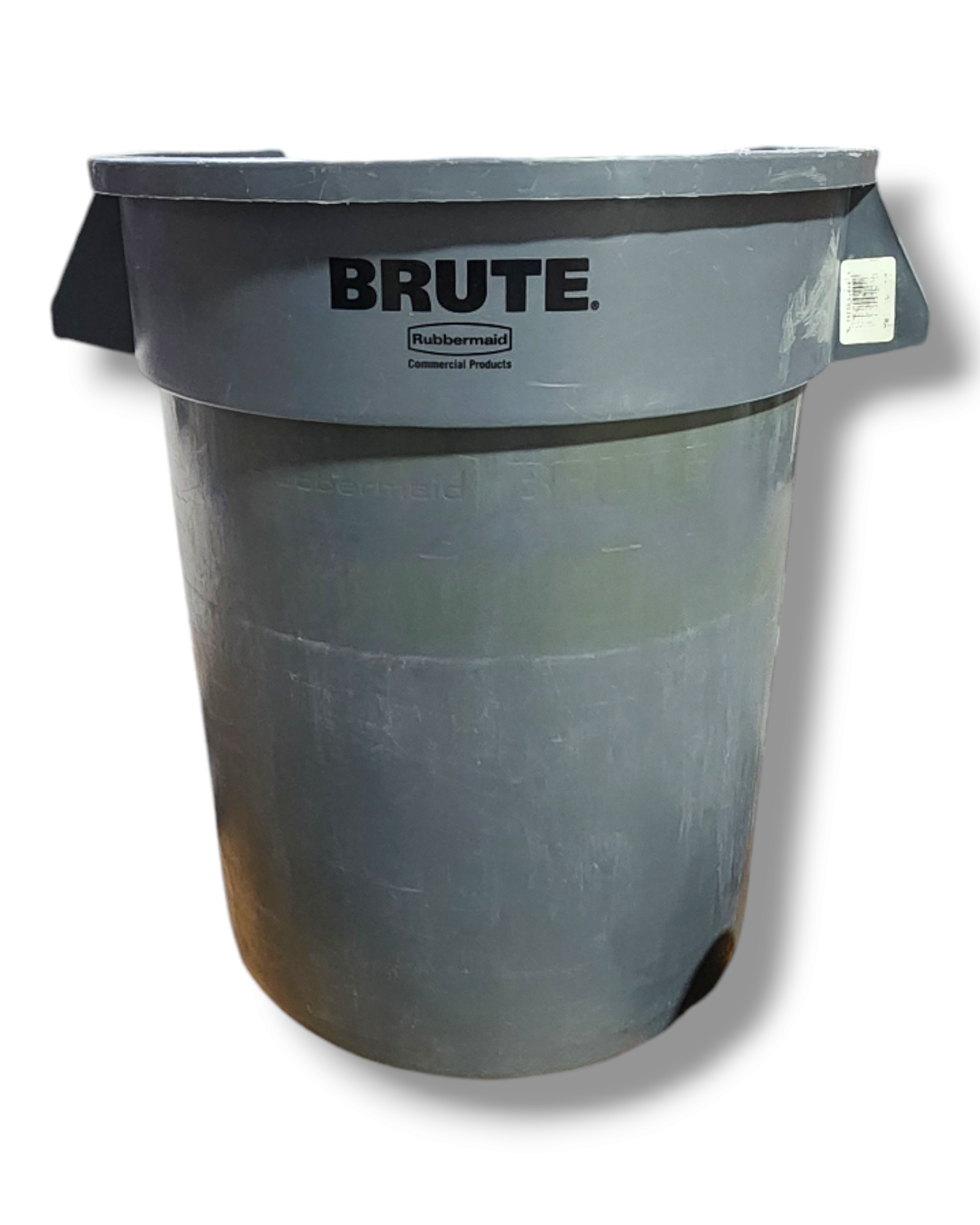 Rubbermaid BRUTE Gray Garbage Bin - Under-Desk Accessible Waste Solution