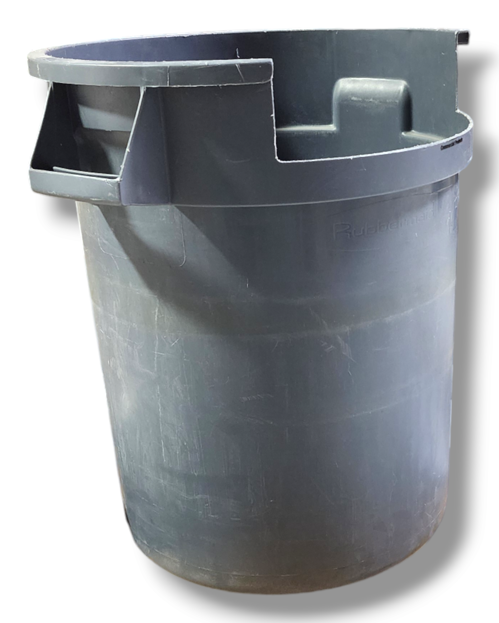 Rubbermaid BRUTE Gray Garbage Bin - Under-Desk Accessible Waste Solution