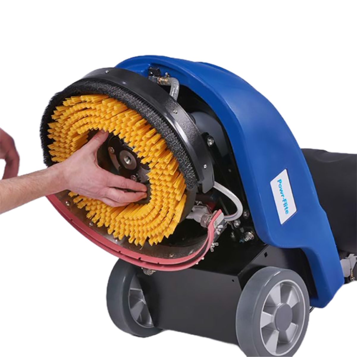 13" Compact Walk Behind Scrubber - AGM Batteries (Off-board charger, brush, pad and pad driver all included)