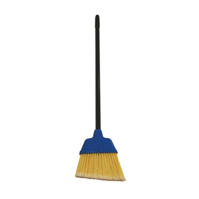 FLAGGED ANGLE 30" BLACK METAL LOBBY BROOM