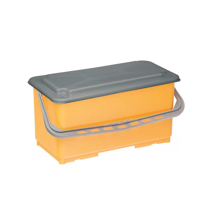 FLAT MOP BUCKET YELLOW w/ WHEELS & LID 6