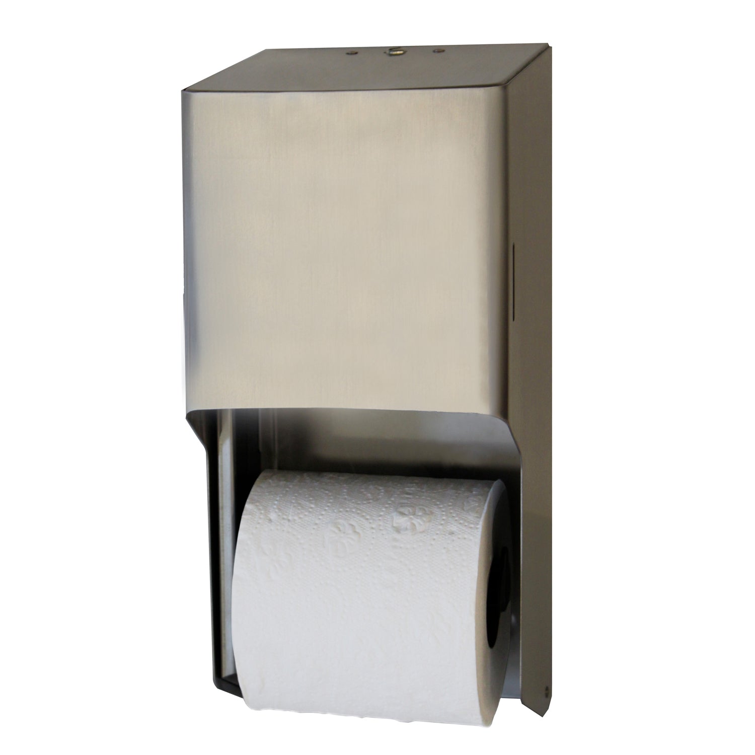 Metal Two-Roll Standard Tissue Dispenser - Brushed Stainless