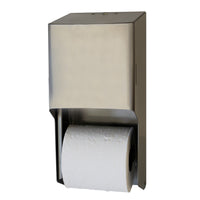 Metal Two-Roll Standard Tissue Dispenser - Brushed Stainless