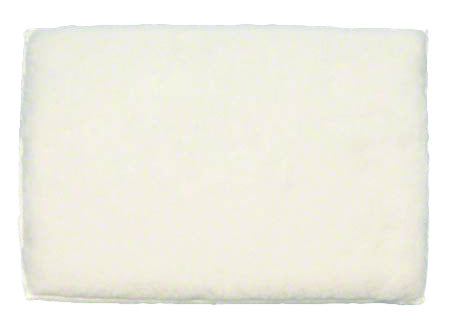 Rectangular Microfiber Polar Floor Pad - Single Sided, with Velcro - White | 2/CS
