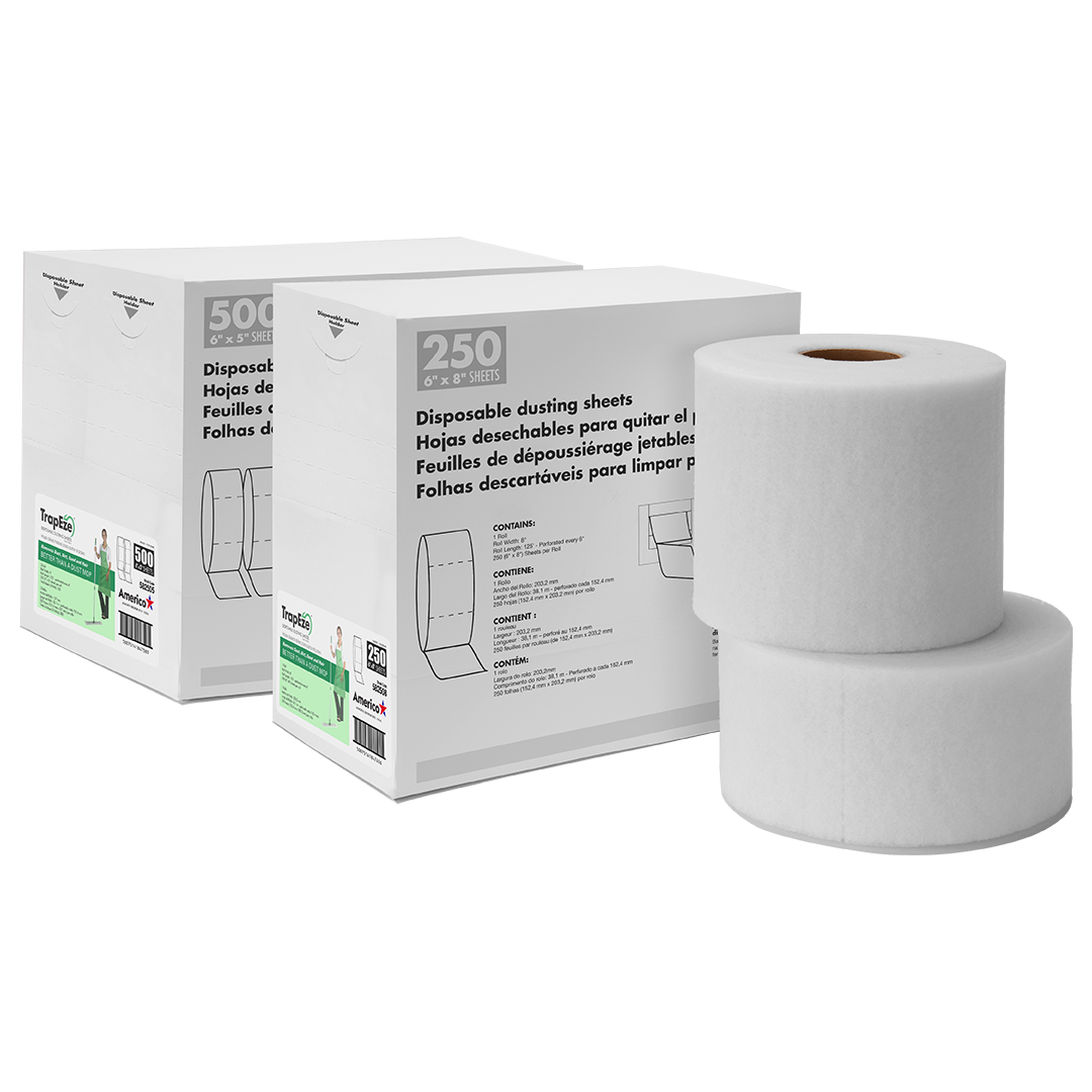 Trapeze Dusting Sheets - 250 Sheets/Roll, 2 Rolls (500 Sheets)