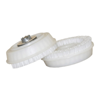 P-4000 6" Carpet Shampoo Brushes - White - Metal Hub 8 Notch - (Set of 2)