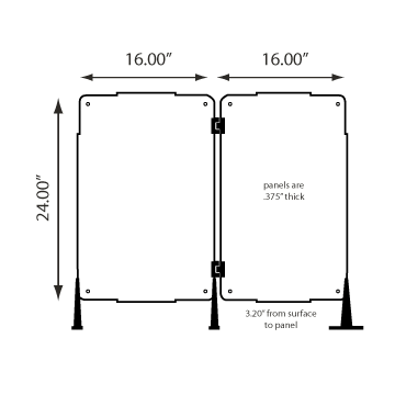 Sneeze Guard Starter Kit - Clear w/ Black Components