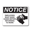 Employee Wash Hands Notice Sign - Various