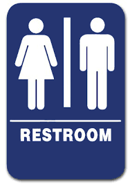 Blue Restroom Signs - Various